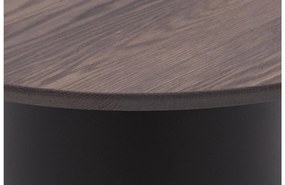 Goossens Excellent Salontafel Uniek rond, hout eiken donker bruin, elegant chic, 70 x 44 x 70 cm