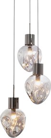 Hanglamp Traps Gedeukt Glas Zilver