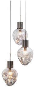 Kare Design Supernova Dough Hanglamp Traps Gedeukt Glas Zilver