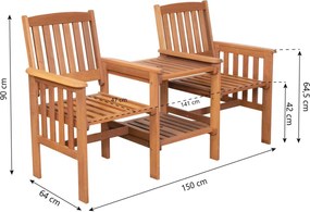 Memphis Tete A Tete Bank Meranti Zand/Beige