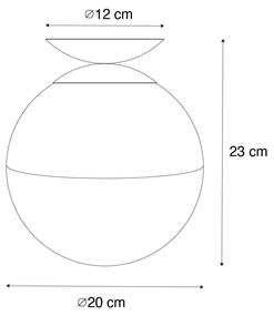 Retro plafondlamp zwart met helder glas - Eclipse Retro E27 bol / globe / rond Binnenverlichting Lamp
