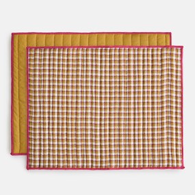 Set van 2 geweven geruite placemats van tetra, NINON