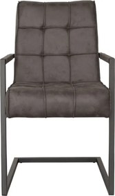 Eetkamerstoel - Jupiter - stof Cowboy retro lederlook antraciet