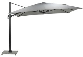 Garden Impressions Hawaii Big Pole zweefparasol 350x350 cm - donker grijs frame - licht grijs doek