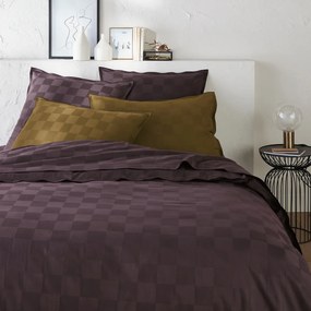 Dekbedovertrek in gewassen satijnkatoen, Victor, dambord motief