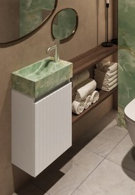 Fontana Green Onyx toiletmeubel met ribbelfront 40cm wit mat