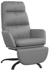 vidaXL Relaxstoel met voetensteun kunstleer grijs
