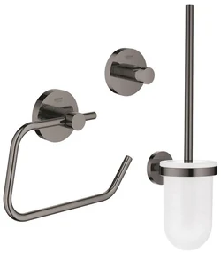 GROHE Essentials Toilet accessoireset 3-delig met toiletborstelhouder, handdoekhaak en toiletrolhouder zonder klep Hard graphite sw99000/sw99024/sw99040/