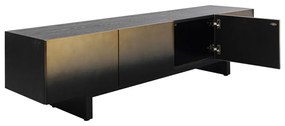 Kare Design Prezioso Design Tv-meubel Zwart Met Goud - 180x40x45cm.