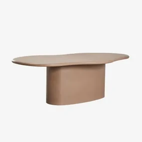 Ovale Tuintafel 230x130 Cm In Beton Vaduz Licht Kameelbruin - Sklum