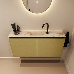 Mondiaz Ture DLux toiletmeubel 100cm oro met wastafel frappe midden met kraangat