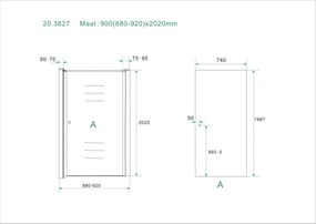 Mueller Dry douchedeur Anti-kalk 90x202cm