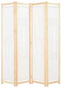 vidaXL Kamerscherm met 4 panelen 160x170x4 cm stof crème