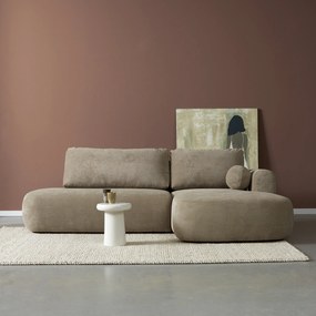 Beige Hoekbank Slaapbank Chaise Longue Rechts