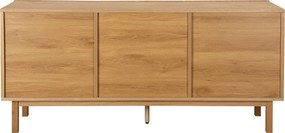 Eiken Dressoir Met 3D Vormen - 160x40x75cm.