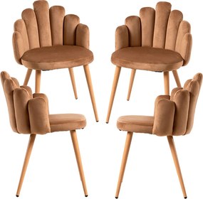 Set 4 Hand Fluwelen Stoelen