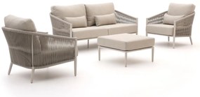 + 15% kassakorting | Stoel-bank loungeset Bellagio | 4 personen | Loungeset Beige | Aluminium | Kees Smit Tuinmeubelen