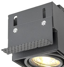 Set van 12 inbouwspots zwart GU10 kantelbaar trimless - Oneon Modern GU10 vierkant Binnenverlichting Lamp