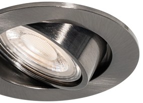 Set van 6 Moderne inbouwspots gunmetal GU10 50mm rond kantelbaar - Cisco Binnenverlichting Lamp