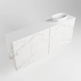 Mondiaz Fowy toiletmeubel 120cm Carrara met witte waskom rechts zonder kraangat