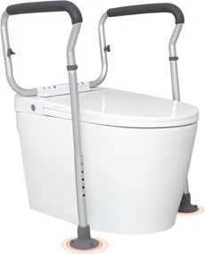 VEVOR Toilet Staande Hulp Toiletzitting Verhoger Armsteun 45-55 cm / 67-77 cm Verstelbaar, 136 kg Draagvermogen Robuuste Toilet Staande Hulp Toilet Handgrepen Toiletzitting Verhoger WC Handgreep