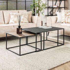 Metallic Salontafelset Rechthoekig - 90 X 60cm.