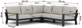 Hoek loungeset 5 personen Aluminium/Polywood (teakfinish) Grijs  Lifestyle Garden Furniture Bilbao