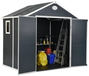 Kunststof tuinhuisje voor gereedschap Bergen 2,4 x 1,9 m CoverTech antraciet
