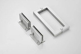 Saniclear Modern scharnieren + handvat voor douchedeur RVS
