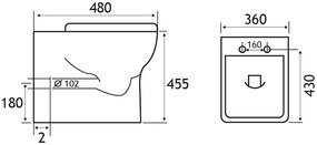 Eastbrook Bijou Comfort staand randloos toilet wit glans
