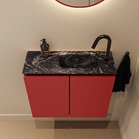 Mondiaz Ture DLux toiletmeubel 60cm fire met wastafel lava rechts met kraangat