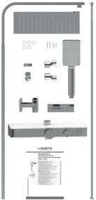 Schutte Ocean complete regendouche inclusief thermostaatkraan en planchet chroom/wit