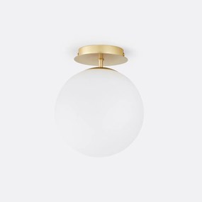 Plafondlamp in messing en opaline glas, Moricio