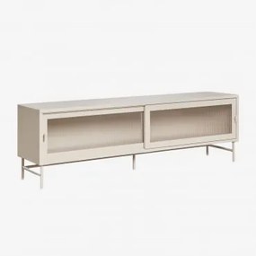 Paoline Tv-meubel 180x40 Cm Van Staal En Glas Beige – Crème - Sklum