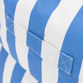 Natalia Outdoor Zitzak Stoel Woven + Poef - Kobaltblauw/Wit
