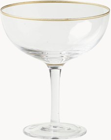 Mondgeblazen champagneglazen Deco, 6-delig