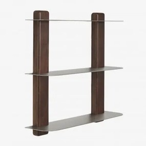 Muurrek 80 Cm Van Mangohout En Roestvrij Staal Serbian Donker Handvat Hout - Sklum