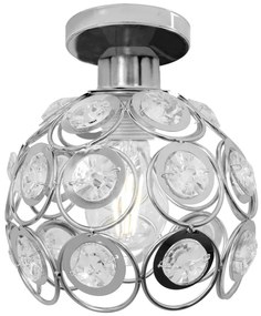 ELEGANTE PLAFONDLAMP APP204-1C ZILVEREN KRISTAL