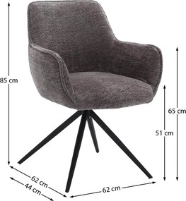 Boucle Stoel Draaibaar Cement Grijs