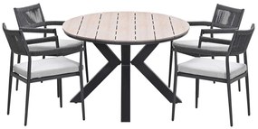 Garden Impressions Tineo tuinset 5-delig - Tulli tuintafel 180x115 cm - light teak vironwood
