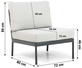 Hoek loungeset 6 personen Aluminium/rope Grijs  Coco Puerto