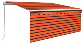 vidaXL Luifel handmatig uittrekbaar rolgordijn 3x2,5 m oranje en bruin