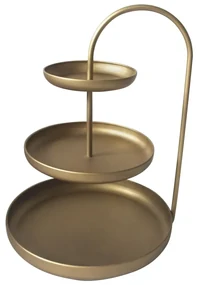 Lesli Living Etagère 3-laags Julie 41x29,5x55 cm goudkleurig