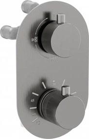 Mexen Kai thermostatische bad-douchekraan met 3 uitgangen, grafiet - 77602-66