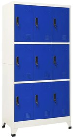 vidaXL Lockerkast 90x45x180 cm staal grijs en blauw
