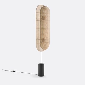 Lamp in metaal en rotan, Lola