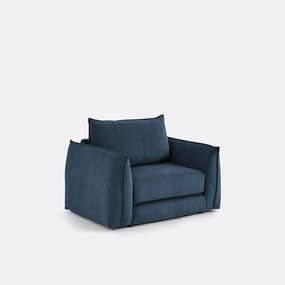 Rechte, uitklapbare fauteuil, 1-zits, van fijn geribd fluweel, TIKI