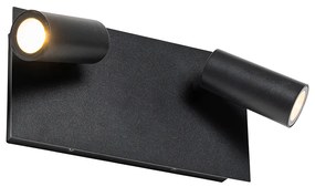 Moderne buiten wandlamp zwart incl. LED 2-lichts IP54 - Simon