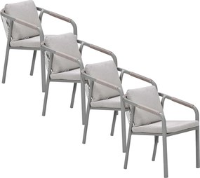 Garden Impressions Milou tuinstoel stapelbaar taupe - 4 stuks