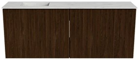 Mondiaz Joya DLux 100cm toiletmeubel walnut met wastafel faye links 1 kraangat opalo